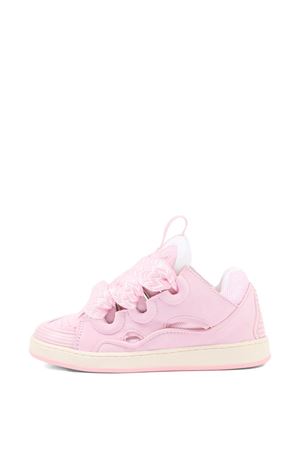 Sneakers in pelle e tessuto rosa LANVIN KIDS | N3046544F